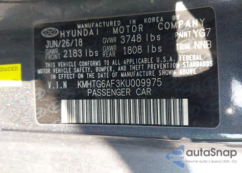 2019 Hyundai Veloster 2.0 из США, поврежденный, VIN KMHTG6AF3KU009975